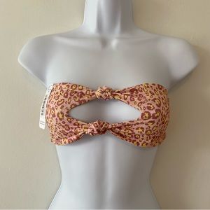 Dippin Daisys bikini swim top only Daydreaming pink leopard bandeau